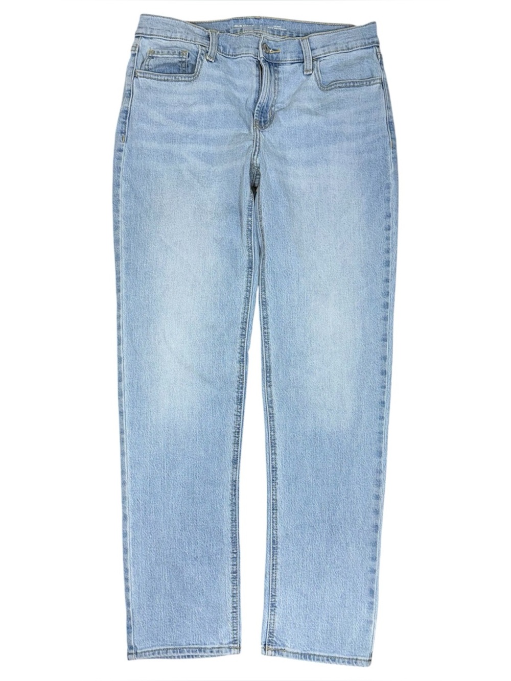 Old Navy Mid Rise Wow Boyfriend Straight Jeans Light Wash Slouchy Size 4 Stretch